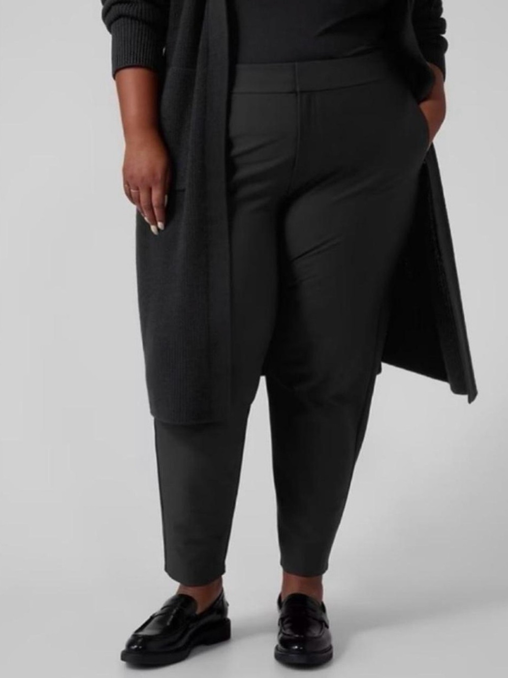NEW Athleta Stellar Skinny Trousers Black Stretch Pants Pockets Work Office Plus
